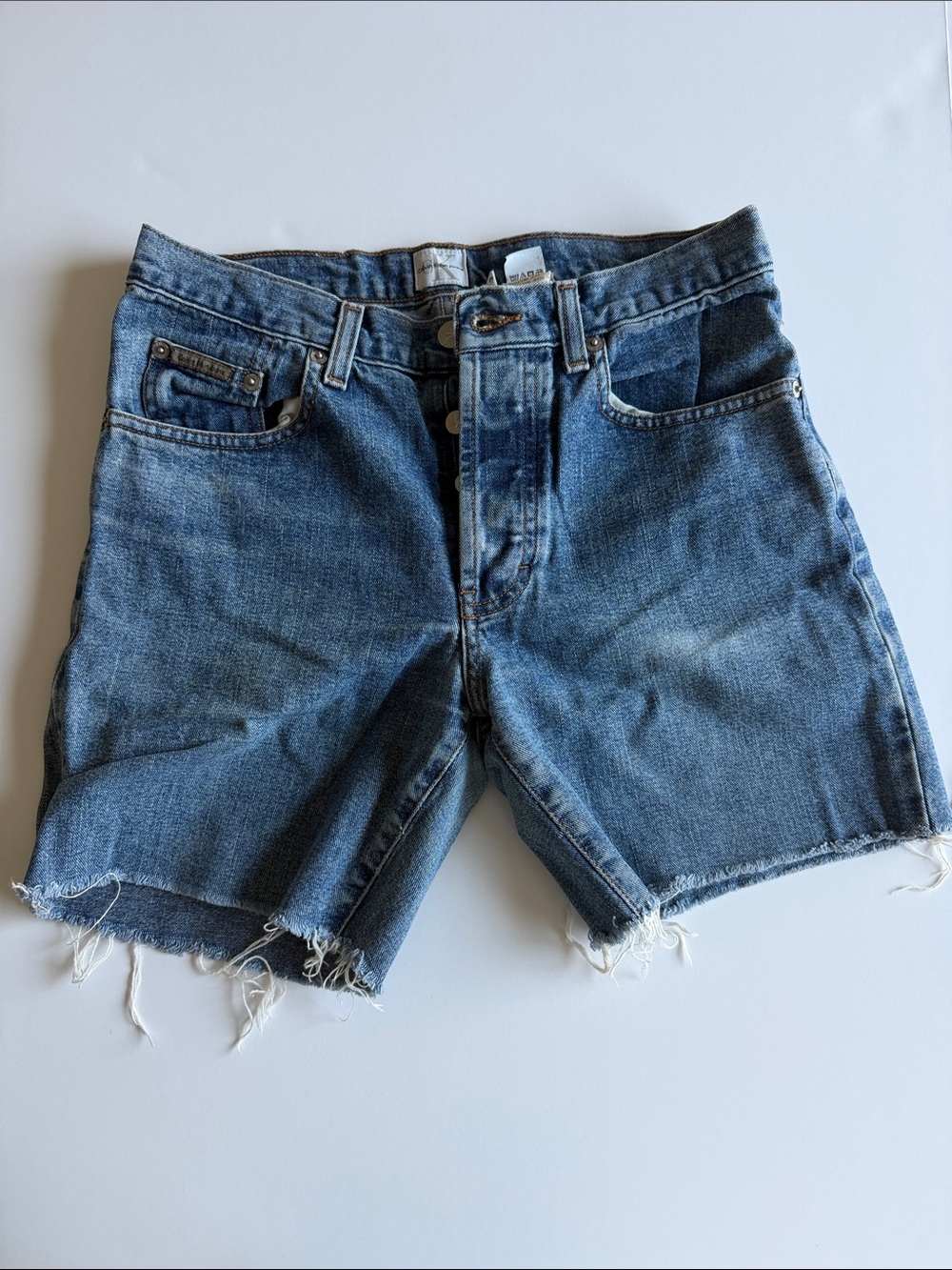 Calvin Klein Jeans Distressed Blue Denim Shorts
